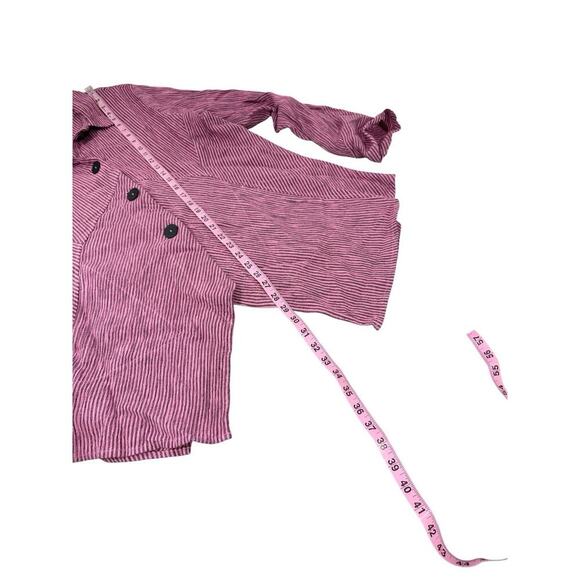 Mill Valley Clothing Co Pink Stripe Cotton Long Sleeve Hobo Top Shirt Tunic 1X - Picture 6 of 6